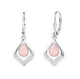 NB953-OP22 Stříbrné visací náušnice s opálem