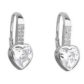 EG2212 Stříbrné náušnice srdíčka se zirkony - srdce