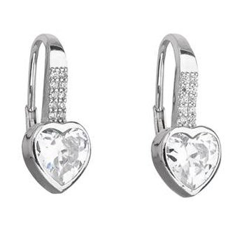 EG2212 Stříbrné náušnice srdíčka se zirkony - srdce