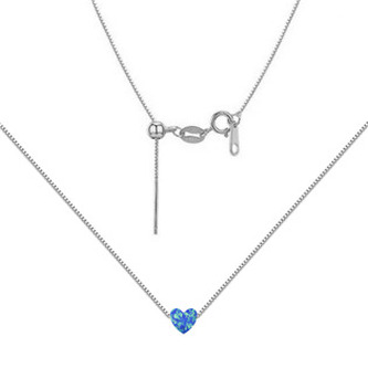 NBS07-OP05 Stříbrný náhrdelník srdíčko opál - srdce