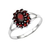 ZB5280-52 Stříbrný prsten s granátem