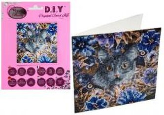 Diamentowa mozika Koty i kwiaty 18x18cm