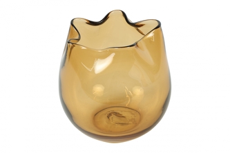 Skleněný svícen Maci M 17 cm – jantarový