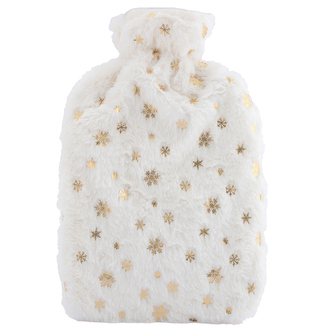 TERMOFOR W BIAŁYM FUTERKU 2 L DEK. ZŁOTE ŚNIEŻYNKI