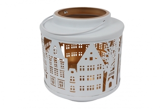 Kovový svícen Amsterdam S bílý