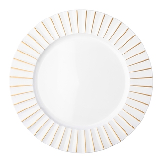 PODKŁADKA POD TALERZ KARBOWANA ŚR. 32,5 CM BIAŁA ZE ZŁOTĄ LINIĄ
