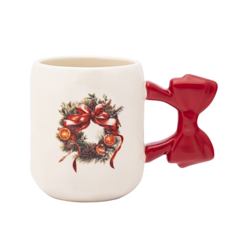 KUBEK Z UCHEM W KSZTAŁCIE KOKARDY NBC 420 ML DEK. WIANEK 4