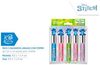 Balsam do ust z ozdobną nakładką Stitch op. 5szt., Kids