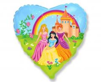 Balon foliowy 46cm Księżniczki i zamek