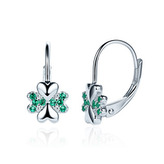 NB-3614 Stříbrné dámské náušnice čtyřlístky