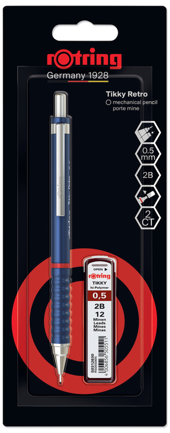 Ołówek automatyczny Tikky Retro 0.5 mm niebieski z grafitem 05, Rotring