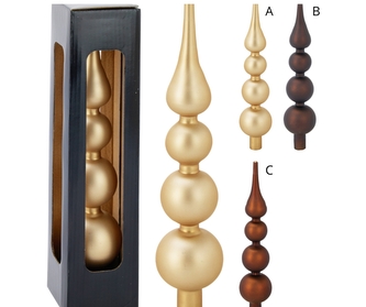 Skleněná vánoční špice 28 cm, bordó B