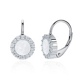 NB-3017 Stříbrné dámké náušnice s mléčnými kameny