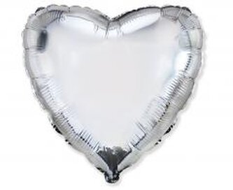 Balon foliowy 46cm Serce srebrne