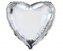 Balon foliowy 46cm Serce srebrne