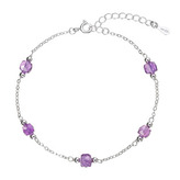 EG2298 Stříbrný náramek s ametysty