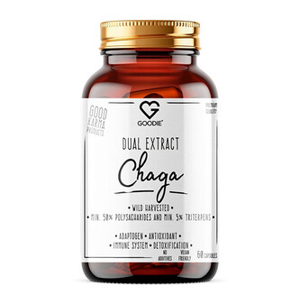 Goodie Chaga - dual extrakt min.50 % polysacharidů, divoký sběr 60 kapslí
