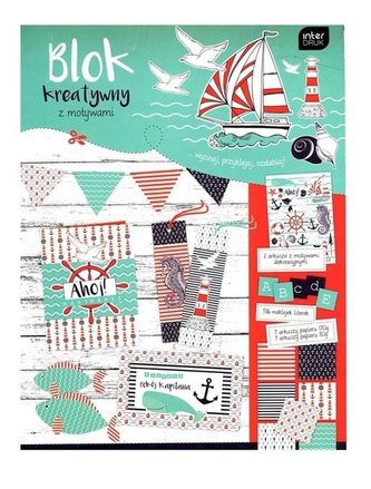 Blok kreatywny A4 z naklejkami Marine