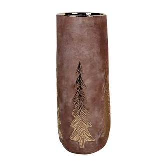 Keramická váza se stromečky, 29 x 12 x 12 cm