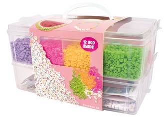 Sada zažehlovacích korálků a korálků s písmeny v organizéru – barevné korálky 5 mm, podložky a doplňky