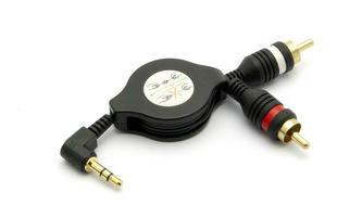 Kabel Jack 3,5/2 RCA M zatažitelný kabel L. 1,0m
