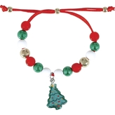 Vánoční náramek s korálky a přívěskem stromečku