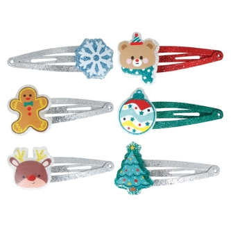 Vánoční sada dětských spon do vlasů – 6 ks