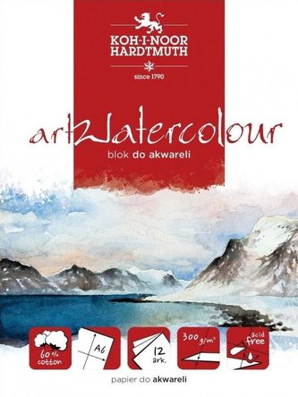 Blok akwarelowy artwatercolour A4 12 kartek 300G.