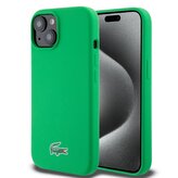 Lacoste Liquid Silicone Microfiber Croc Logo MagSafe Zadní Kryt pro iPhone 15 Green