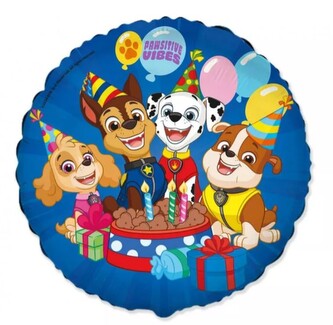 Foliový balonek TLAPKOVÁ PATROLA kulatý modrý 46 cm