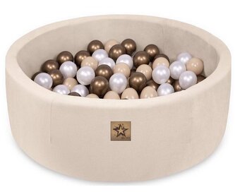 Bazén pro děti 90x30 cm Velvet + 200 balónků, béžový; béžová