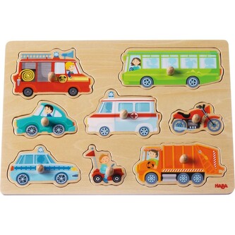 Haba Dřevěné vkládací puzzle - dopravní prostředky, věk: 1+