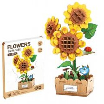 DIY drewniane kwiatki 3D słoneczniki