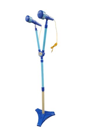 Leventi Dvojitý mikrofon se stojanem - modrá