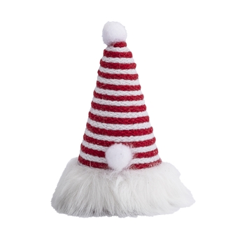 FIGURKA ŚWIĘTY MIKOŁAJ W JUTOWEJ CZAPCE CZERWONEJ 8,5X8,5X15 CM