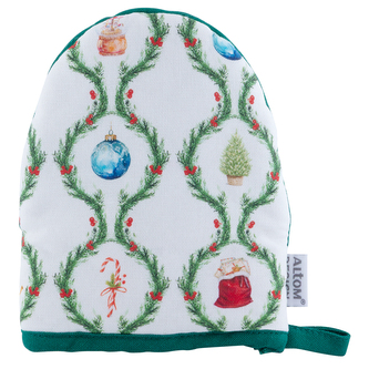 ŚWIĄTECZNA GIRLANDA CHWYTAK KUCHENNY 13X16 CM 100% BAWEŁNA