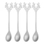 KPL. 4 ŁYŻECZEK Z OZDOBNĄ KOŃCÓWKĄ, GŁOWA RENIFERA, W ODCIENIU SREBRA COLOR BOX