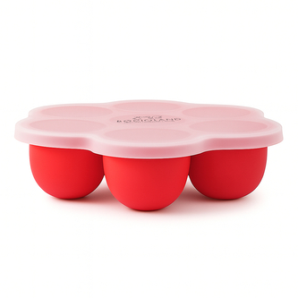 Silikonová miska k mražení potravin, 7 komor - červená; červená; silikon