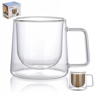 Hrnek sklo 250ml dvoustěnný ucho  TRG-55