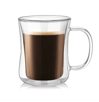 Hrnek sklo 400ml dvoustěnný ucho  TRG-37