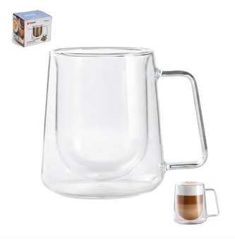 Hrnek sklo 300ml dvoustěnný ucho  TRG-55