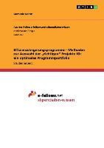 Effizienzsteigerungsprogramme -  Methoden zur Auswahl der \"richtigen\" Projekte für ein optimales Programmportfolio