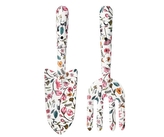 Sada zahradního nářadí s květinovým designem – 2 ks, bílá