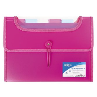 Teczka A4 z 6 przekładkami V-file różowa STRIGO