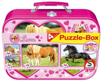 Puzzle 2x26 + 2x48 v kufri Love/Konie G3