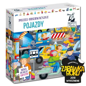 Kapitan Nauka. Puzzle obserwacyjne. Pojazdy 6+