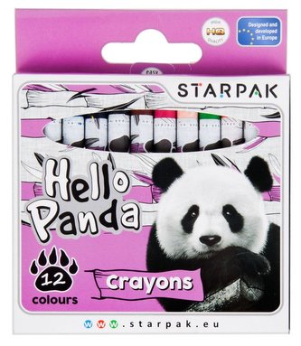 Kredki woskowe 12 kolorów Panda