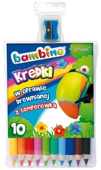 Kredki ołówkowe 10 kolorów BAMBINO