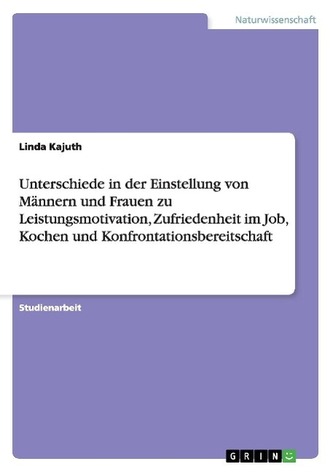 Unterschiede in der Einstellung von Männern und Frauen zu Leistungsmotivation, Zufriedenheit im Job, Kochen und Konfrontationsbe