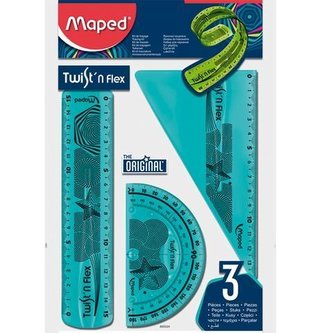 Zestaw Twist'n Flex lin., ekier., kątom. bls MAPED